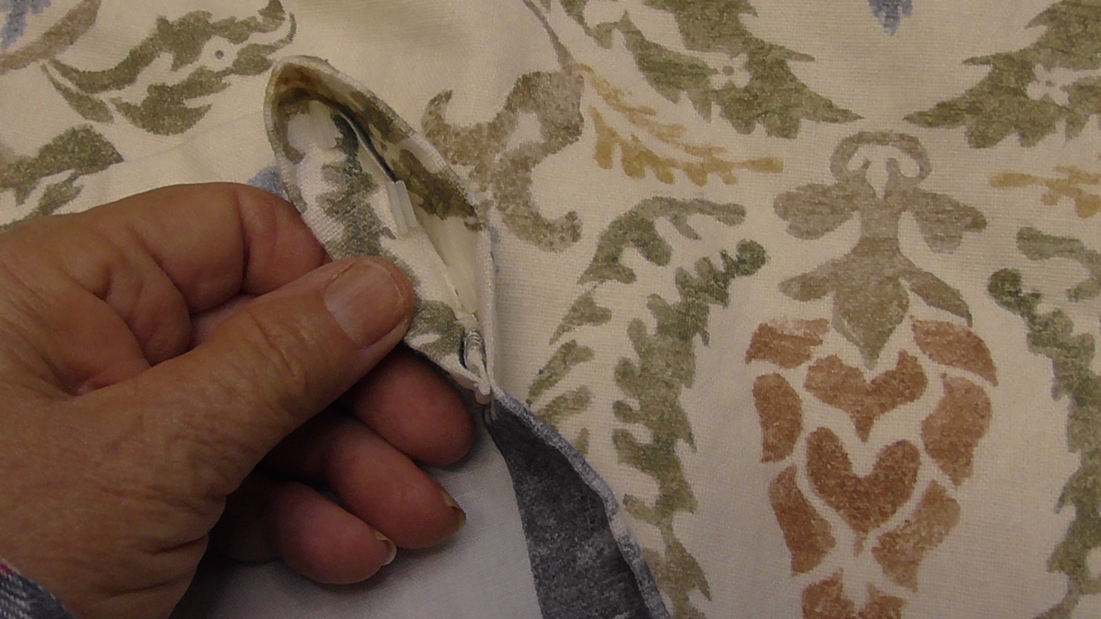 2 lined LIGHT BLUE green terra cotta IKAT CURTAINS 2 PANEL s