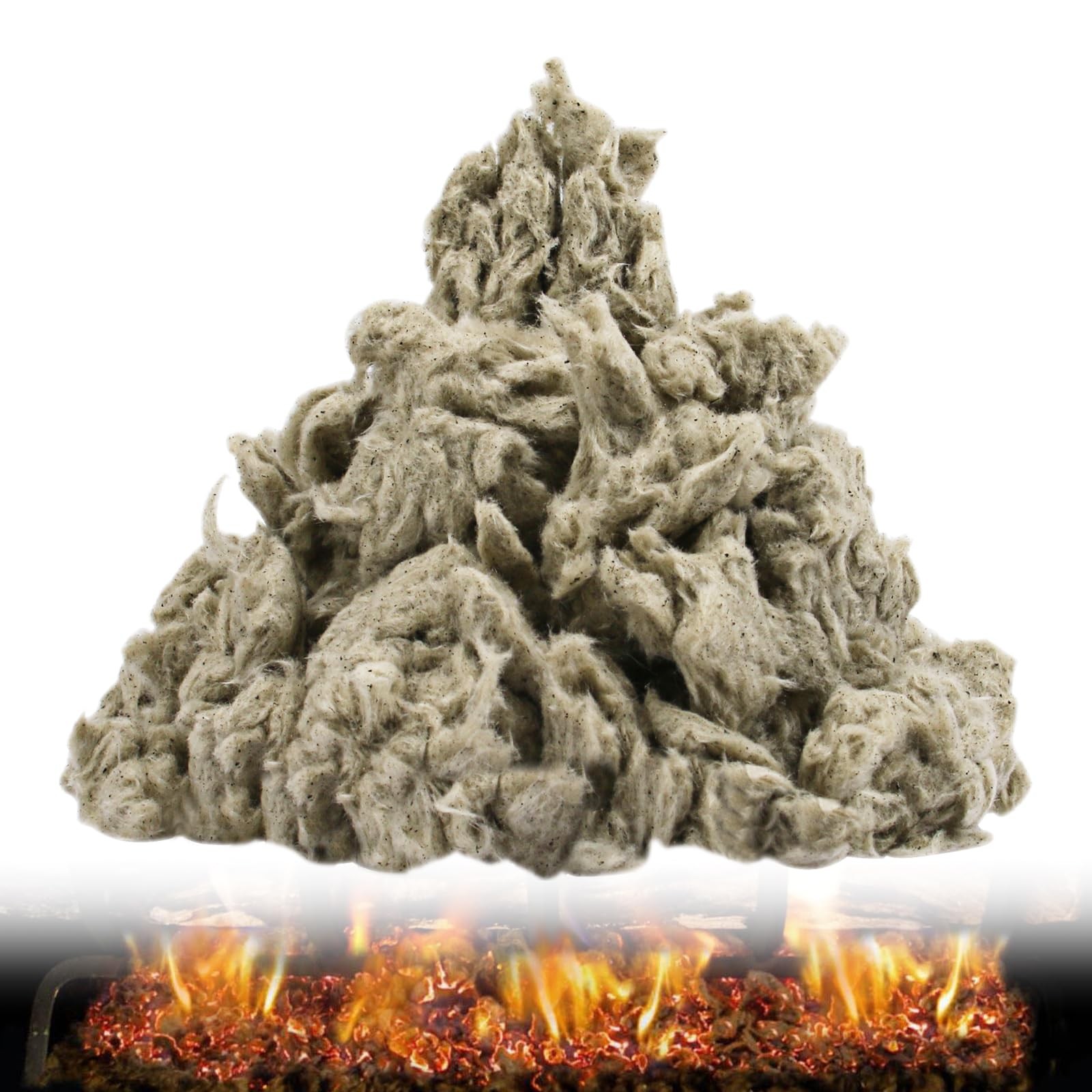 6 Oz Gas Fireplace Glowing Embers Rock Wool for Vented Unvented Gas Log Sets
