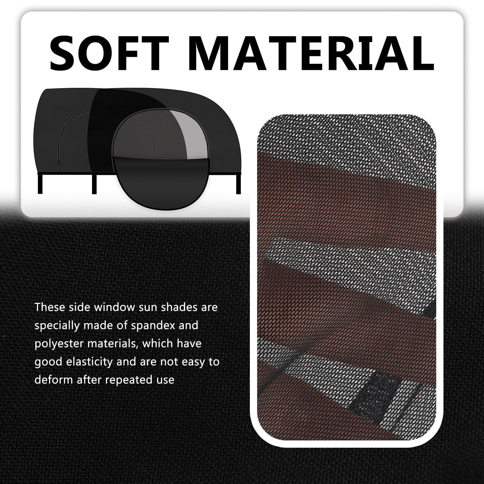 4PCS Zipper Car Window Shades for Side Window,Mesh & Blackout Car Windows Scr…