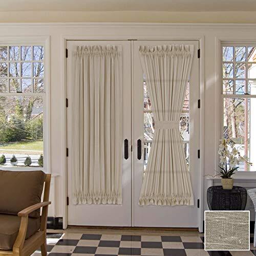 Side Light Door Curtains 72 inch Length Privacy Linen 52″W x 72″L Taupe