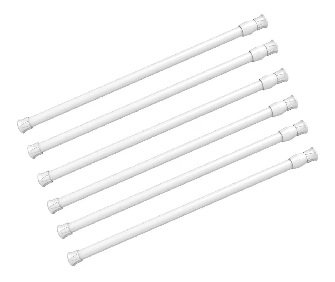 KIMWASON WHITE 6 Adj.Length Spring Curtain Rods for Multi DIY Projects