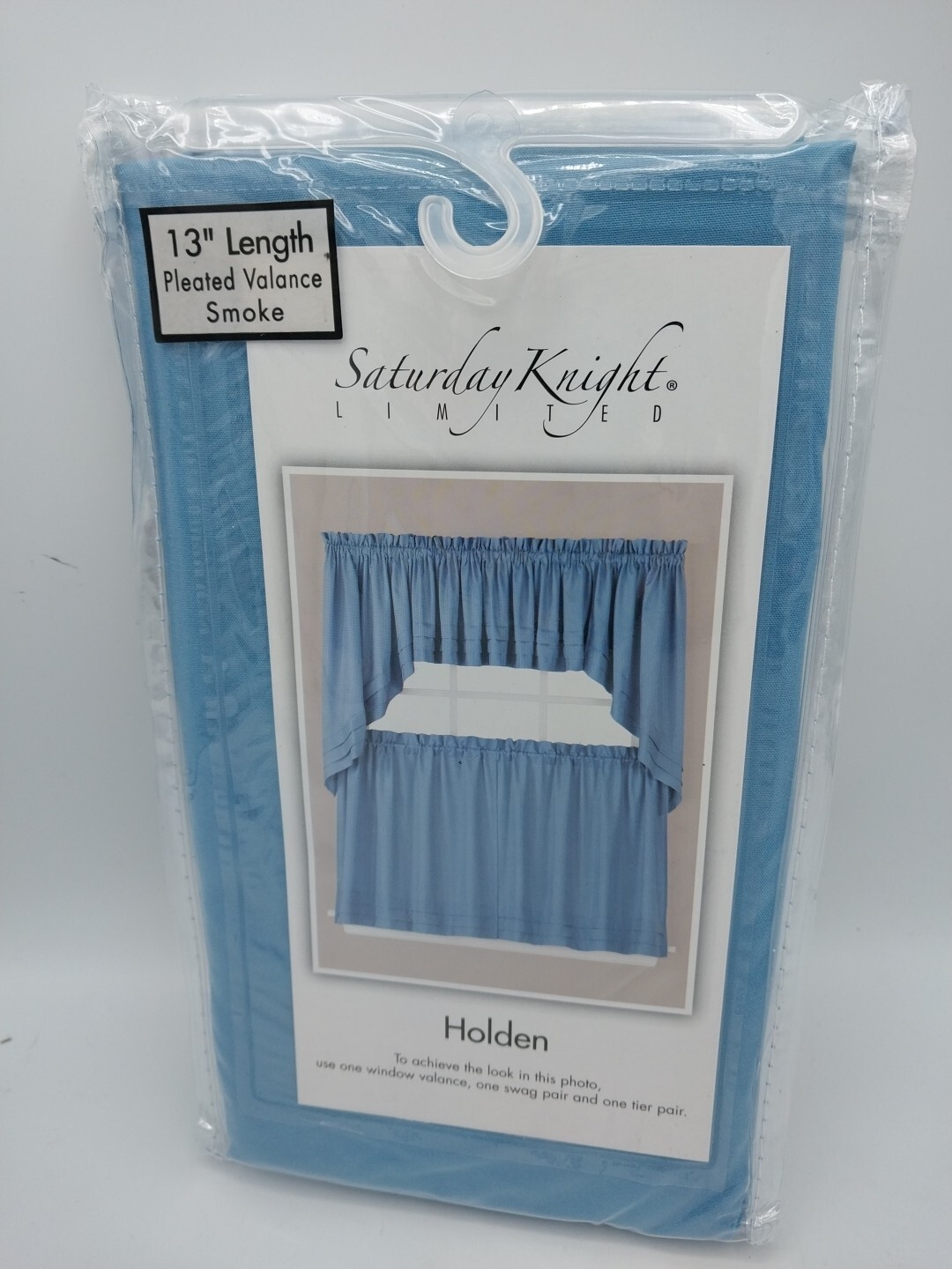 Saturday Knight Holden 58in W x 13in L Pleated Valance Curtain Smoke Blue