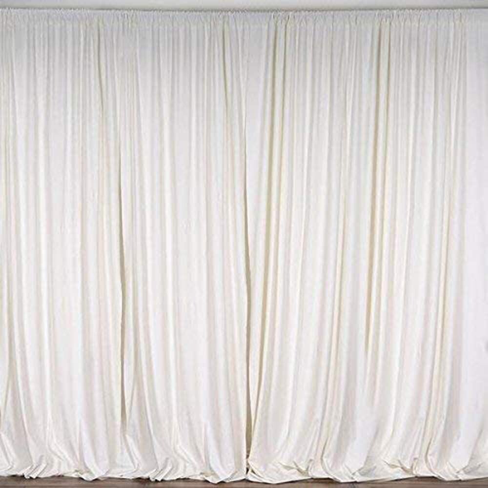 2 pcs 10 feet x 10 feet Polyester Backdrop Drape Curtains Panels – IVORY