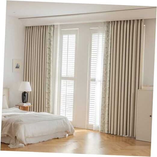 Pinecone Curtains 96 Inches 52″W x 96″L (Pack of 2) Solid and Light Camel