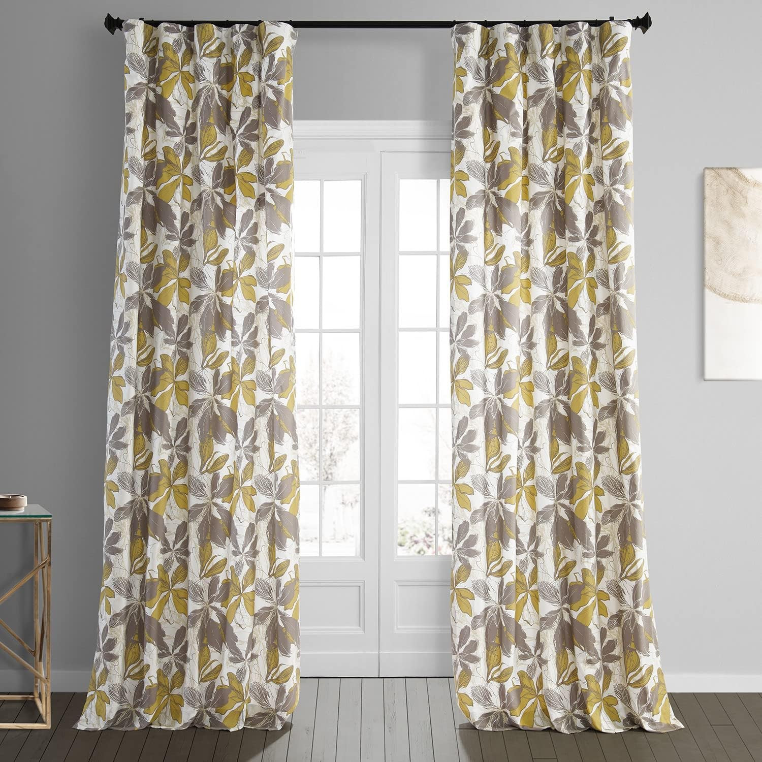 Floral Curtains 108 Inches Long Luxury Printed Cotton Curtains (1 Panel) Modern