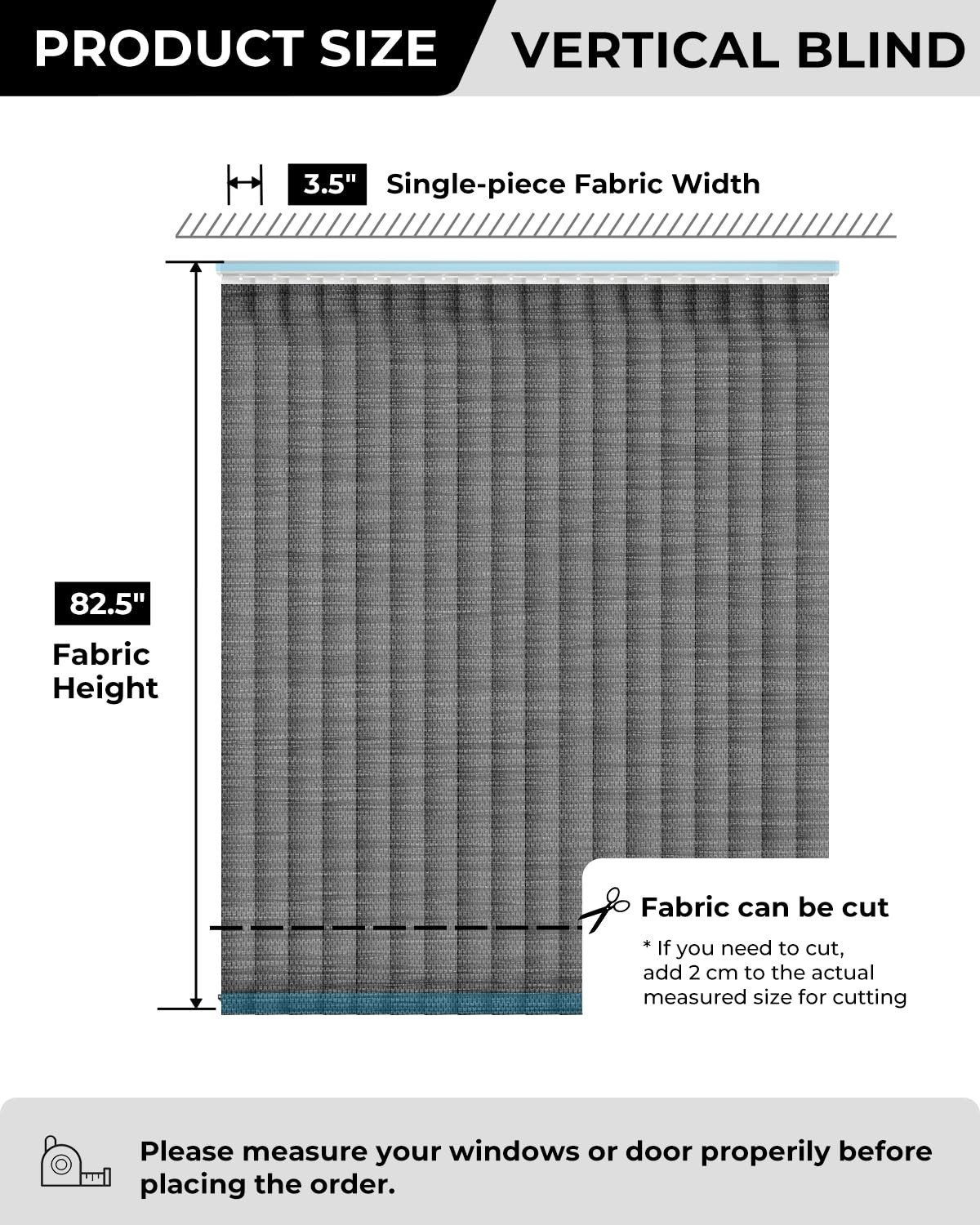 Vertical Blind Replacement Slats – Modern Light Filtering Window Treatment, 20-P
