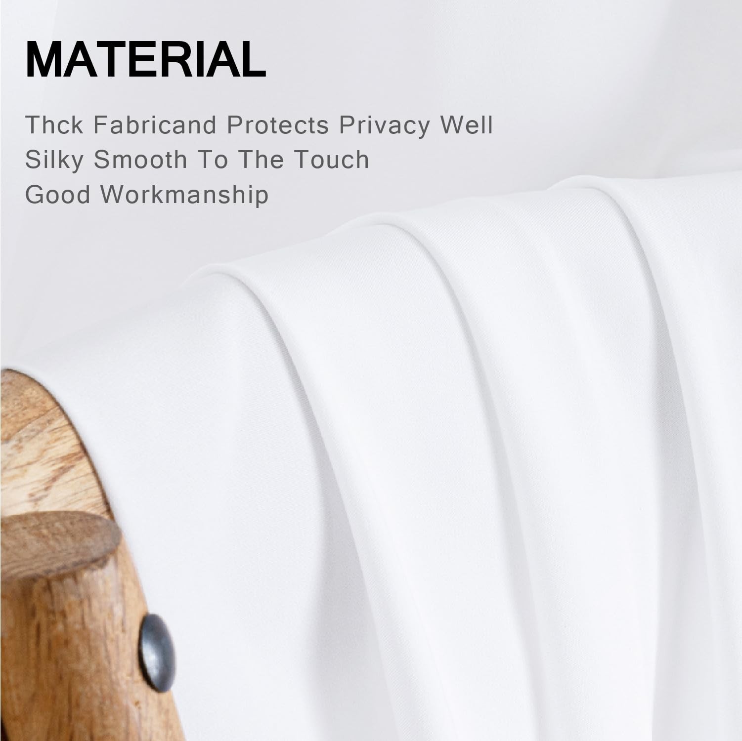 MIULEE Non-See-Through Sidelight Curtains for 26″W x 40″L (Pack of 2), White