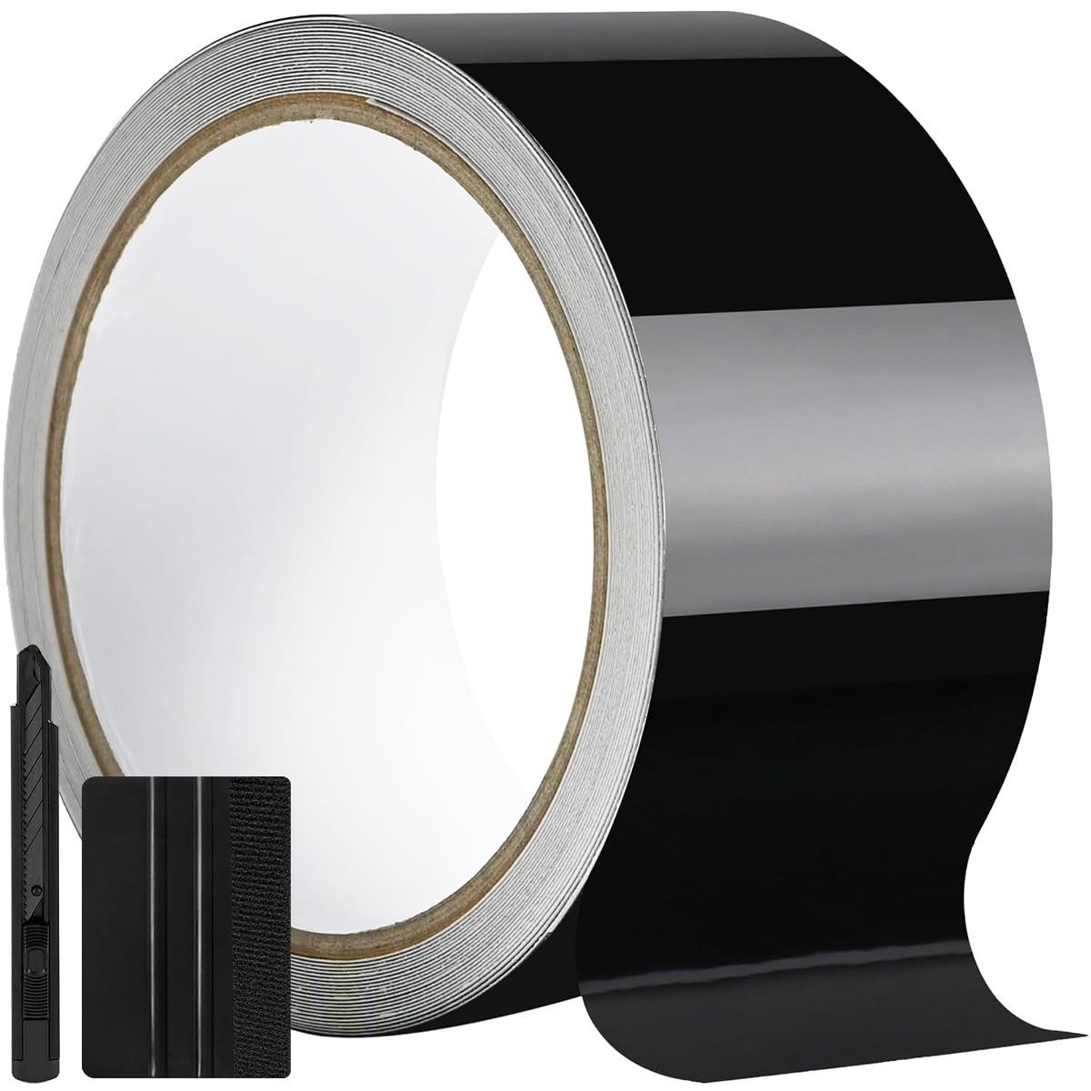 2″ x 30FT Gloss Black Vinyl Wrap Chrome Delete Air Release w/ Tool Kit Car Trim