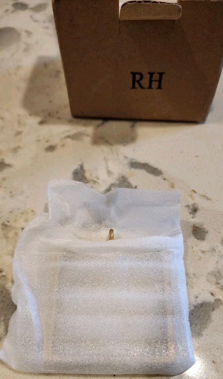 RH Marais Solid Brass Curtain Loop Rings Large 1⅜” Rod Set of 7 NOS