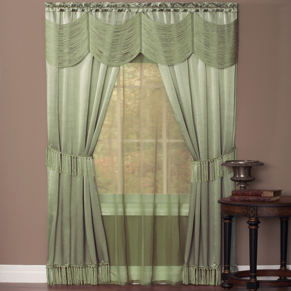 Achim Home Furnishing: Halley Sage Solid Contemporary Window Curtain Panel