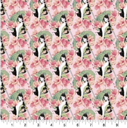 LINED WINDOW VALANCE CURTAIN 42 X 15 DISNEY PRINCESS MULAN FLORAL