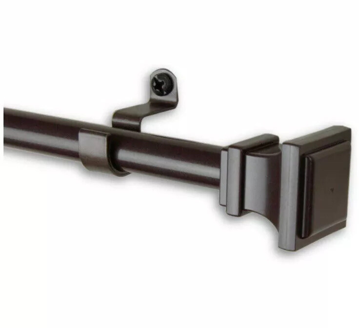 Frame 7/16” Cafe Rod 18-28” Box Adjustable Curtain Rod, Cocoa – NEW! FAST