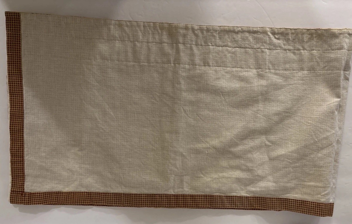 Vtg Waverly La Petite Ferme Spice Toile Valance Scalloped Tiered Rooster 51”x14”