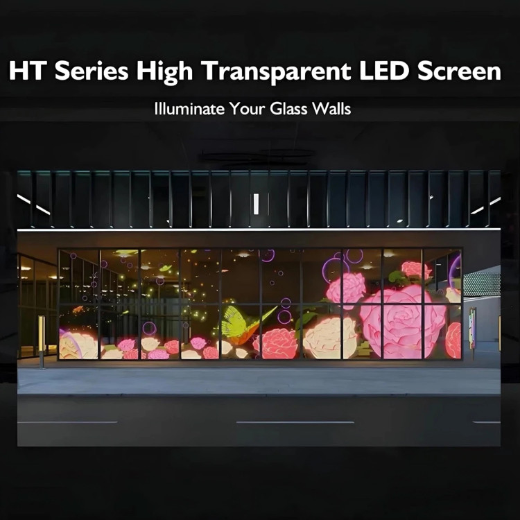 Flexible P6, P10, P16 LED Film 39.5″x10″ Transparent Digital Advertising Screen