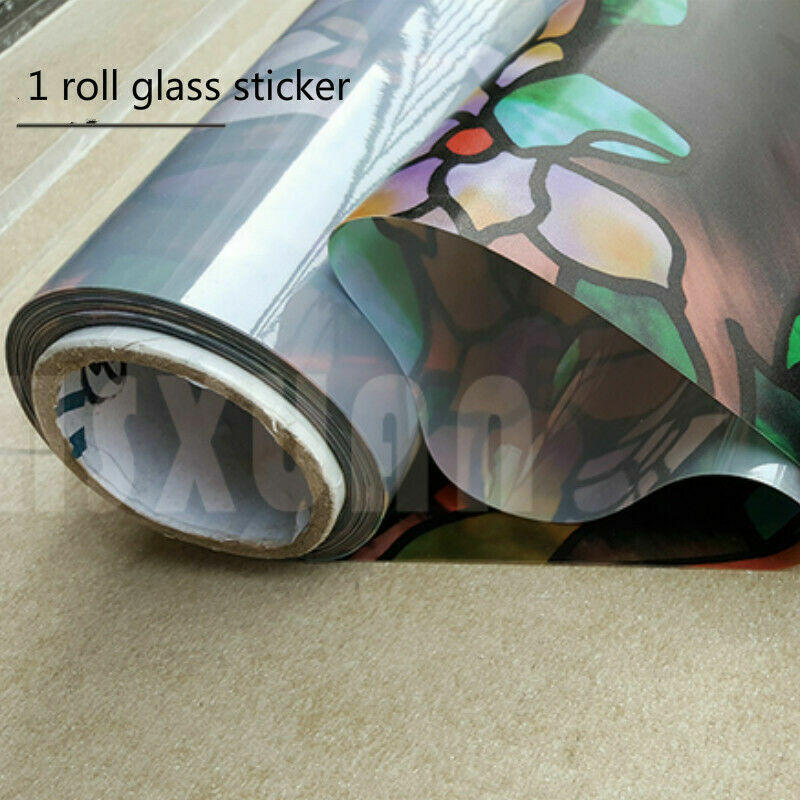 Static Cling Cover Stained Flower Window Film Glass Sticker Privacy Opaque Adorn