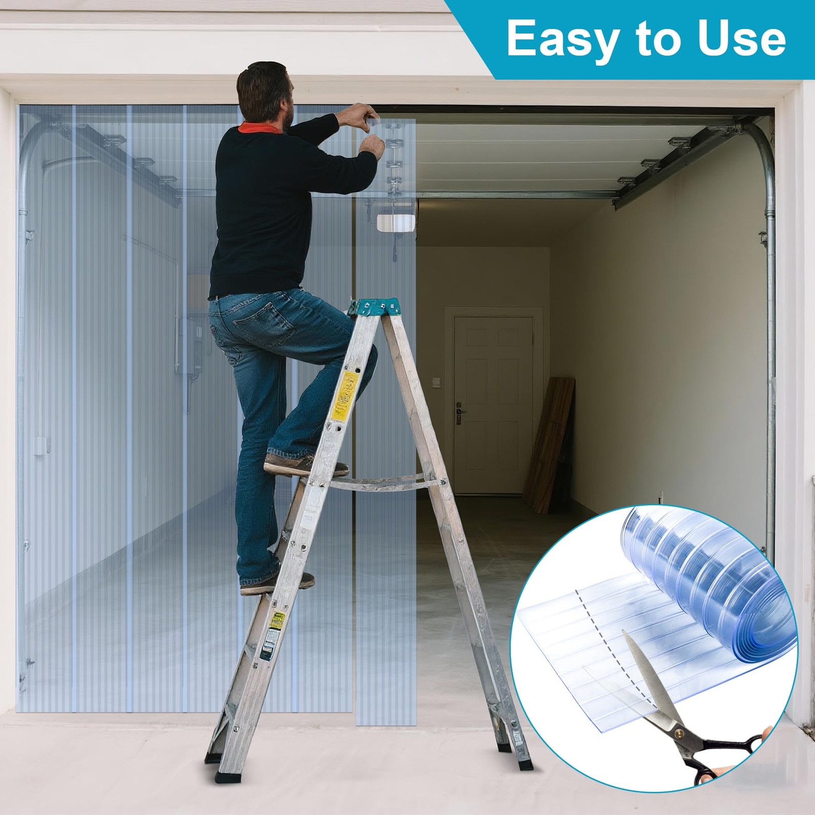 Plastic Vinyl Strip Curtain 8’ x 7.6” 0.08” Thickness Walk in Freezer Cooler …
