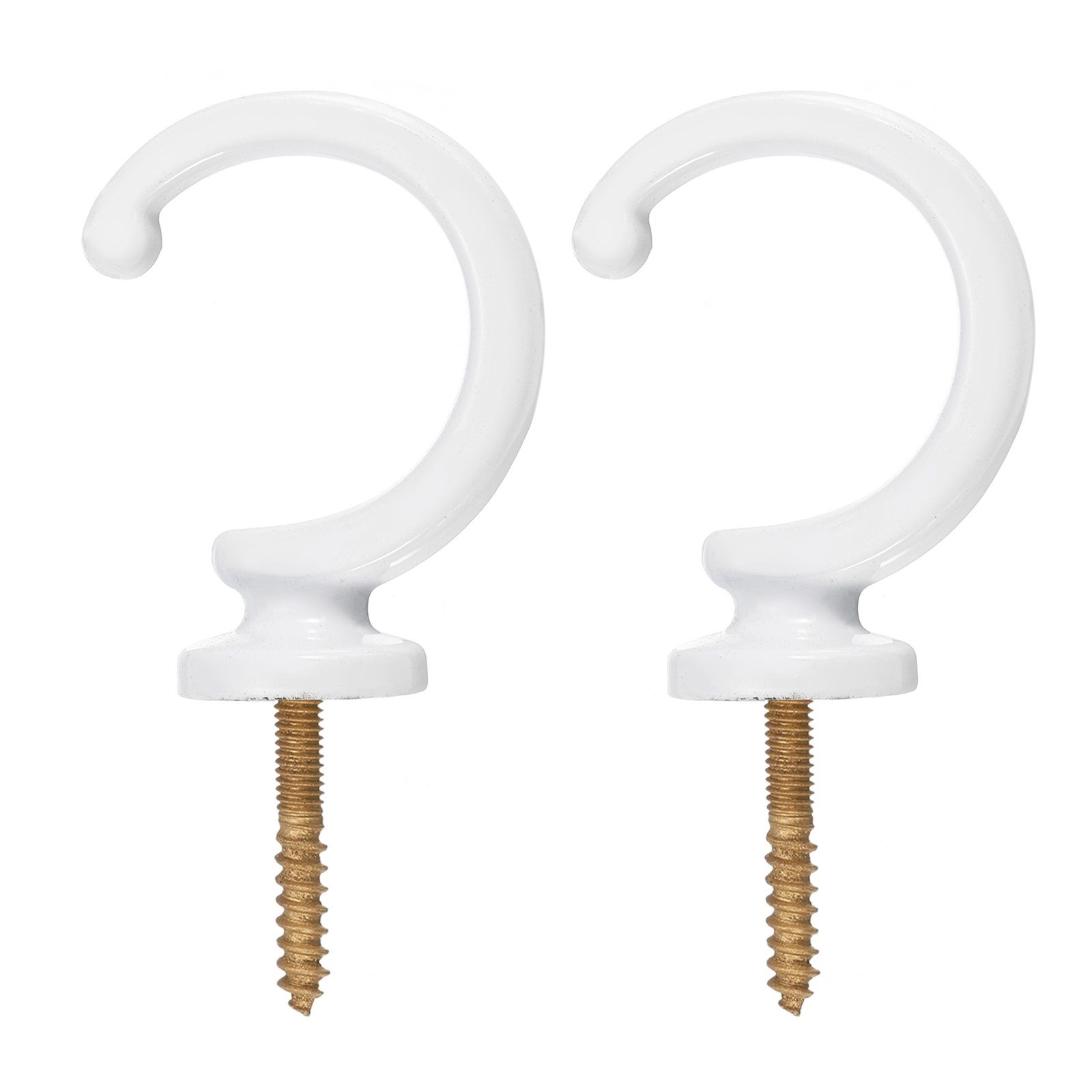 2Pcs Aluminum Alloy Wall Mounted Curtain Holdback Drapery Tieback Hooks White