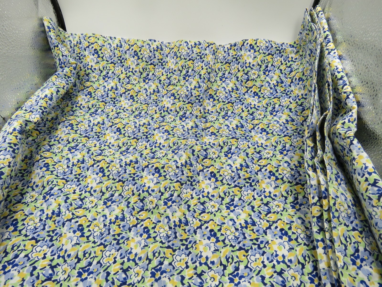 TWO Tommy Hilfiger Elizabeth Anne Window Valances Covering Blue Floral Lined Vtg