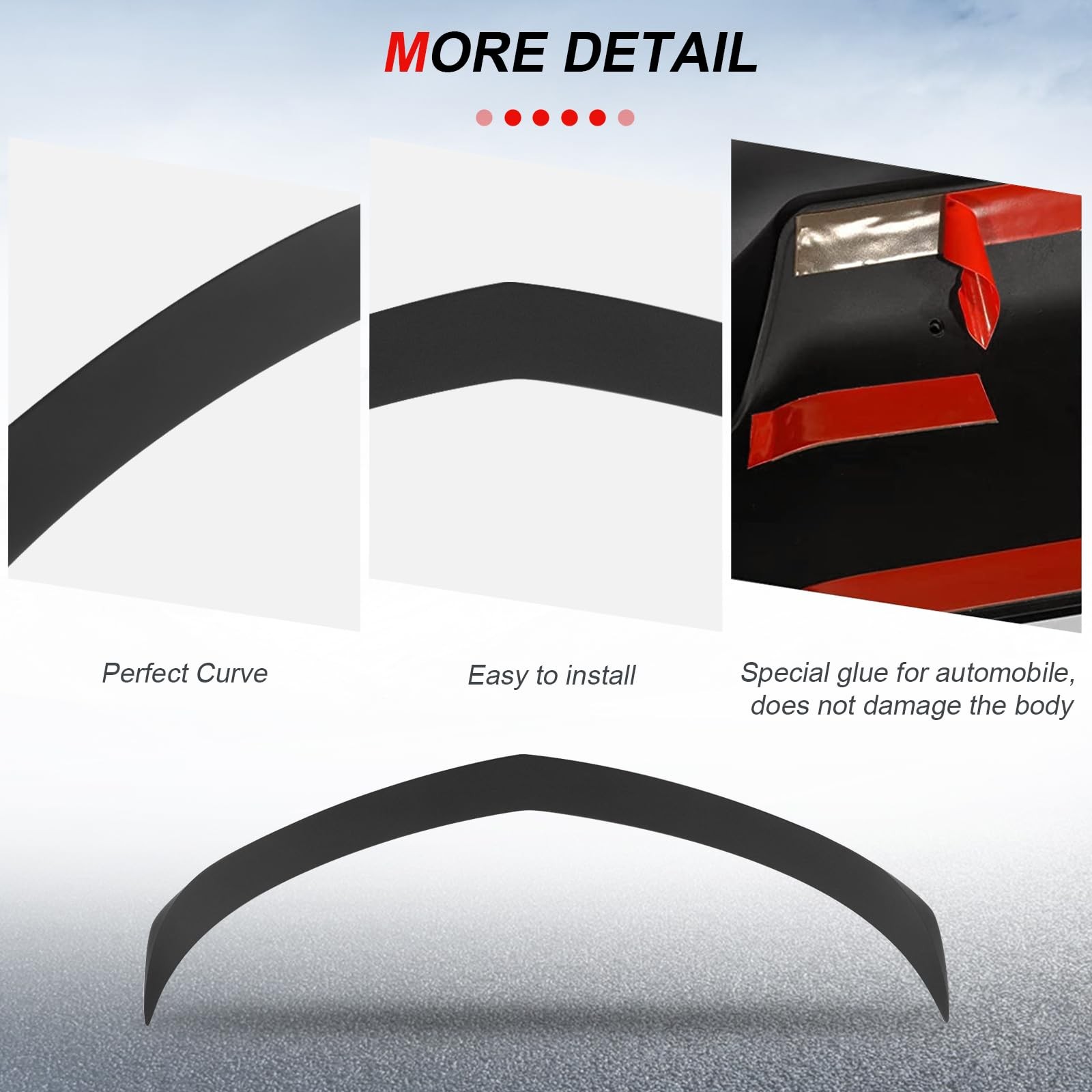 Black ABS Rear Spoiler Wing Accessories for 13 14 15 16 17 18 for Cadillac ATS