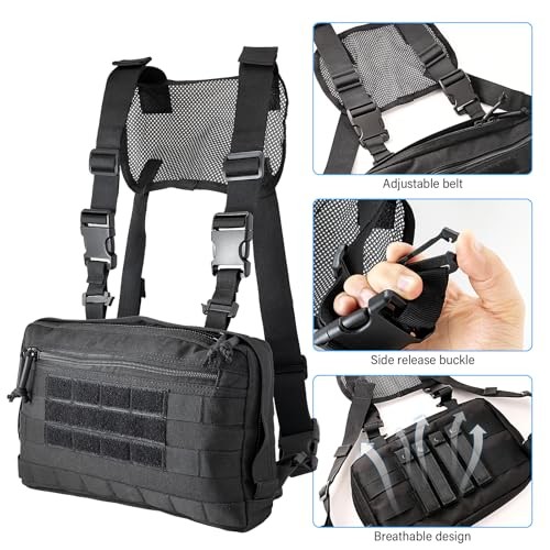 Outdoor Chest Bag Car Wrapping Pouch with Adjustable Belt, Waterproof Oxford