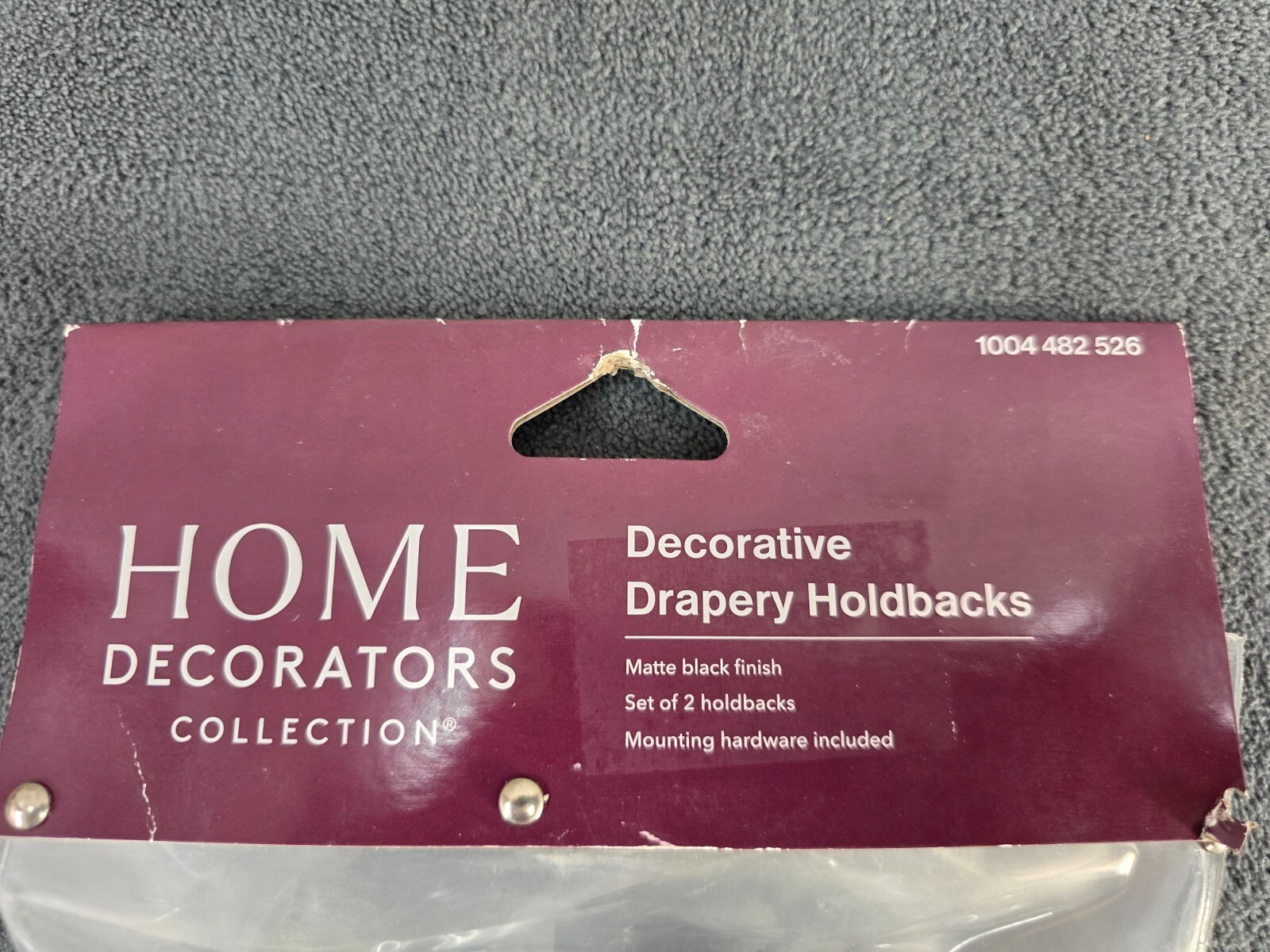 Home Decorators Collection Matte Black Hook Curtain Holdback (Set of 2)