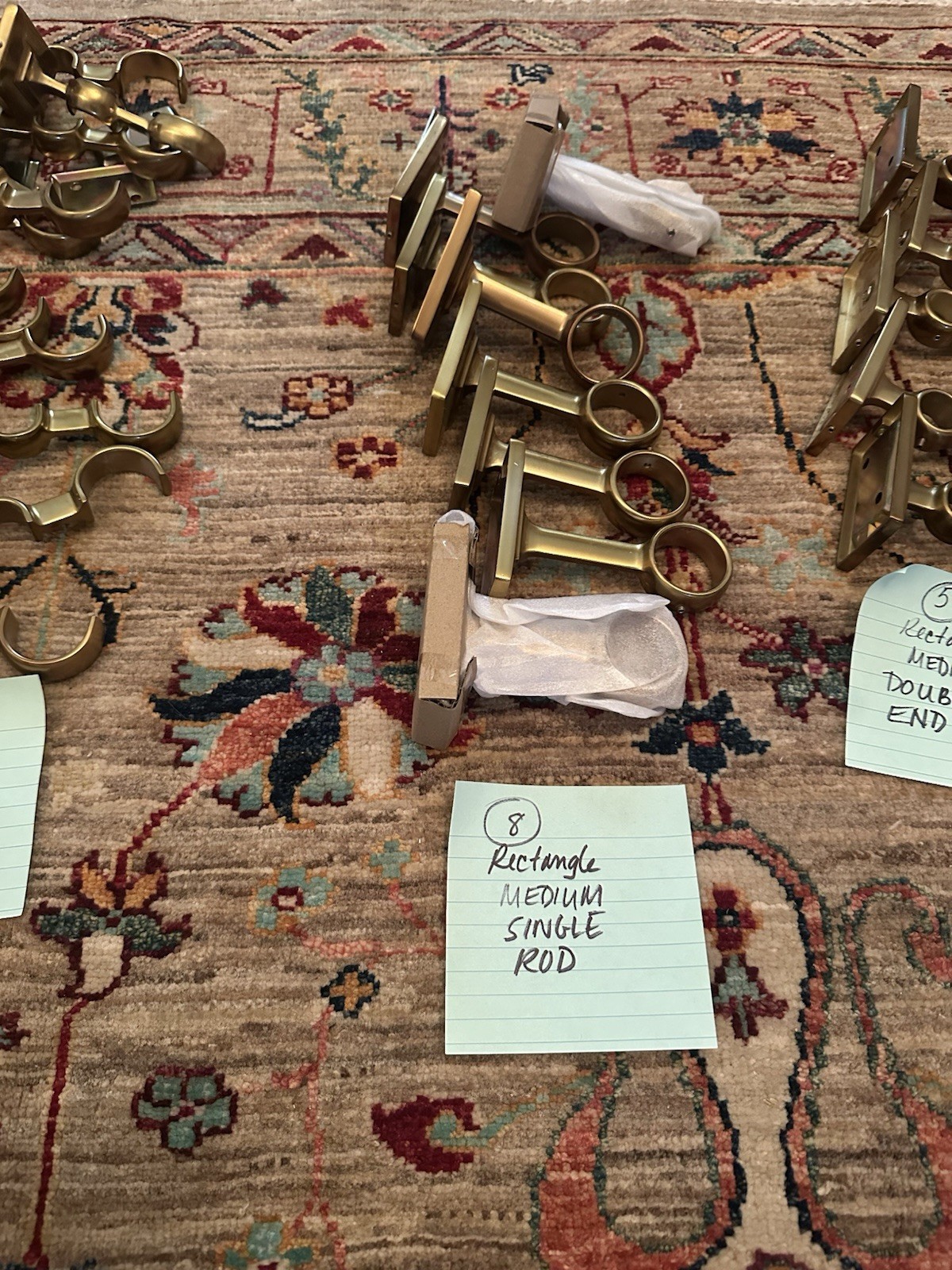 Restoration Hardware Brass Estate LOT Drapery Hardware MEDIUM Large Rectangle