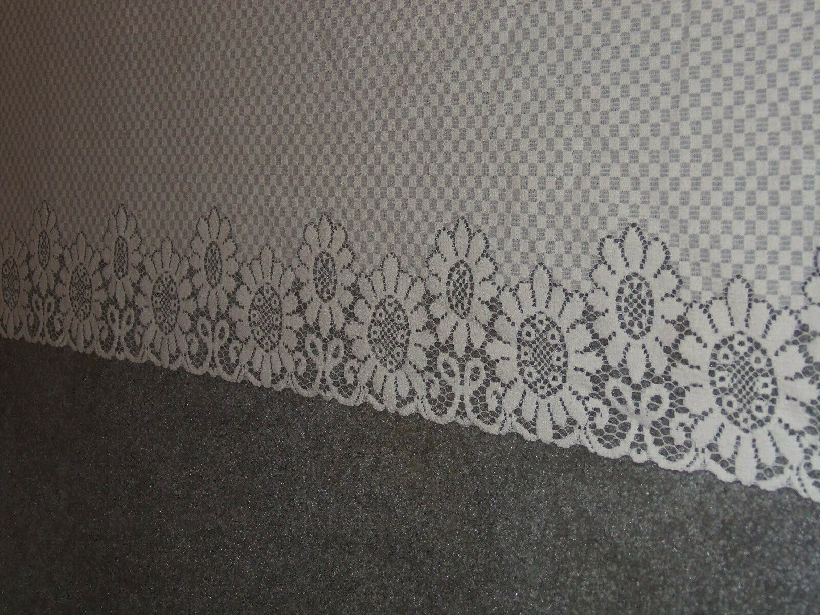 Lace Window Tier Ivory Checkerboard design 36”L x 60”W Factory Error