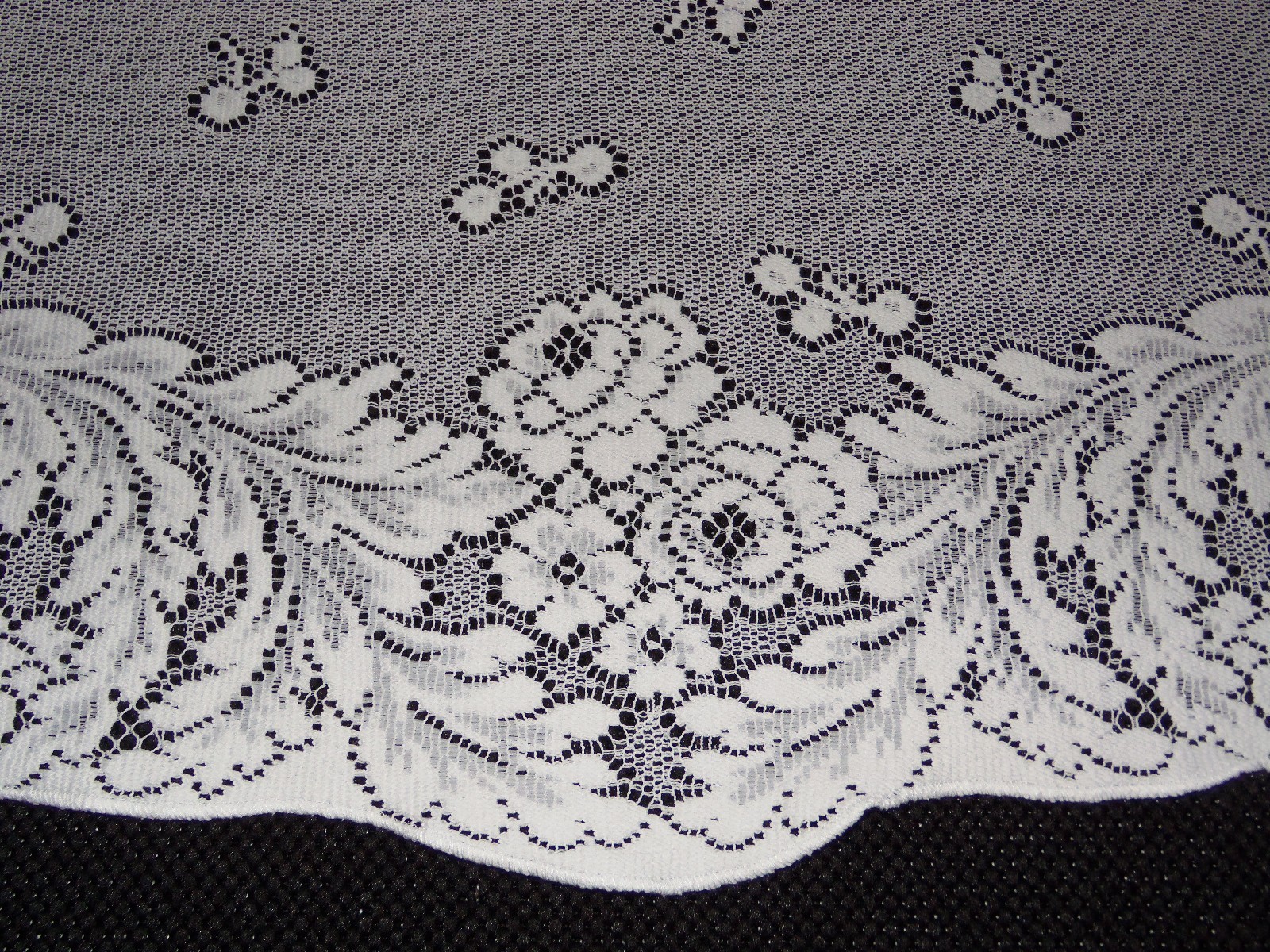 Lace Window Valance White Floral design 20″L x 60″ W