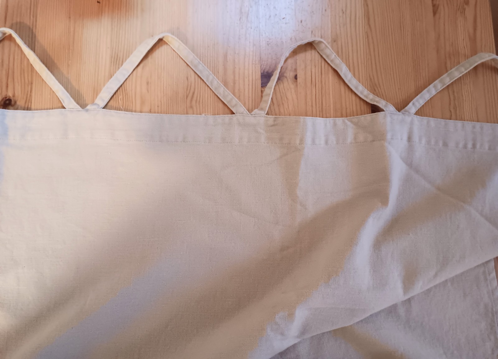 Pottery Barn Curtains Panels Pair 51×76 Linen Cotton Tan Tab Top Unlined