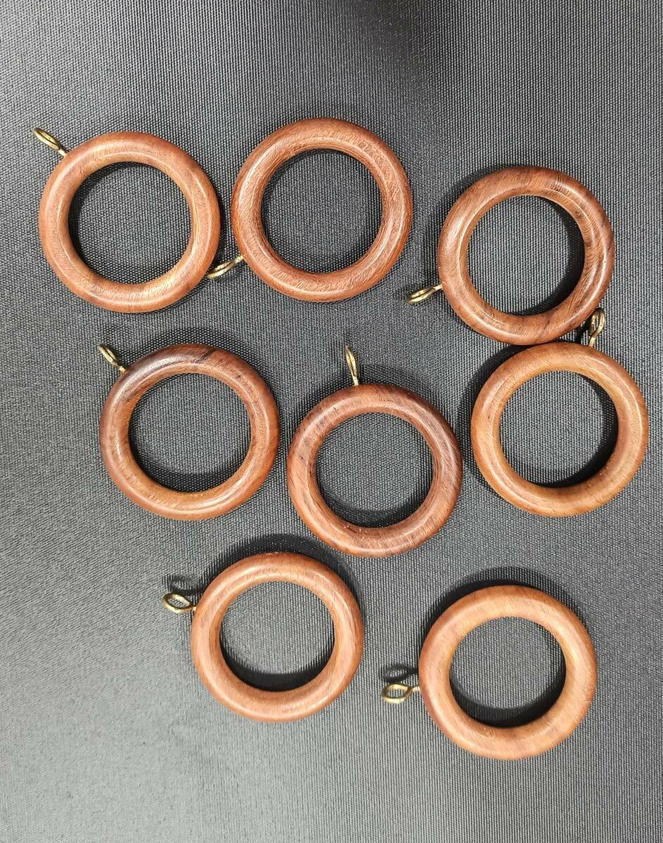 Wooden Curtain Drapery Rings with Hook Eyes Pole Rod Rings Craft Drapery 16 pcs.