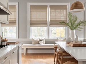 Chicology Cordless Roman Window Shade, Belgian Flax, 27″W x 64″H | Cordless