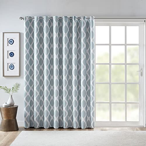 Blakesly Blackout Curtains Patio Window, Ikat 100″W x 84″L (Pack of 1) Aqua