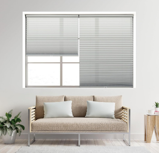 5x Cordless 1″ Light Filtering Pleated Shade, Fabric, 24″ W x 48″ H, Silver Gray