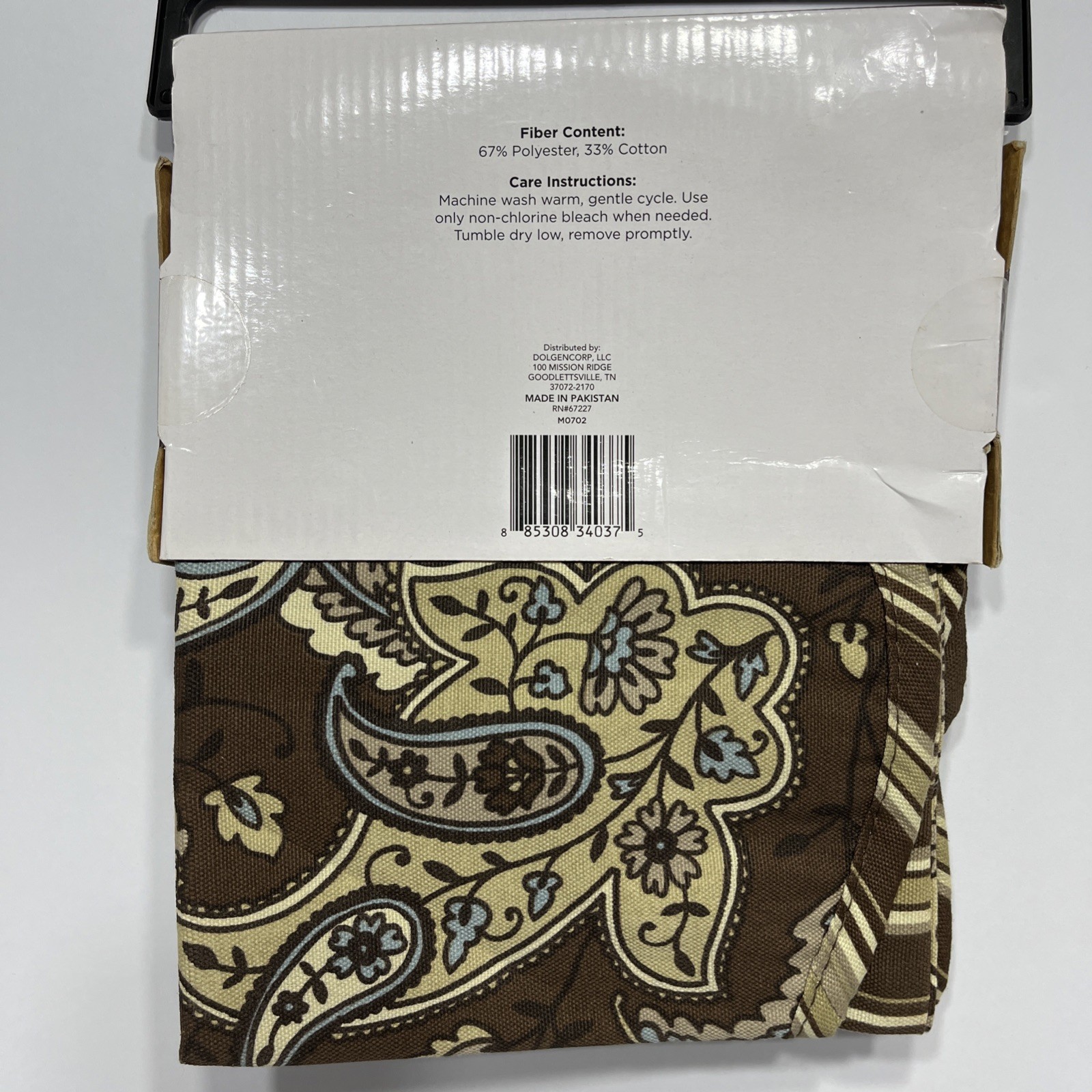 ELLERY Reversible Valance Drexel CHOCOLATE/Blue 50″ x 14″ NEW 1 Valance