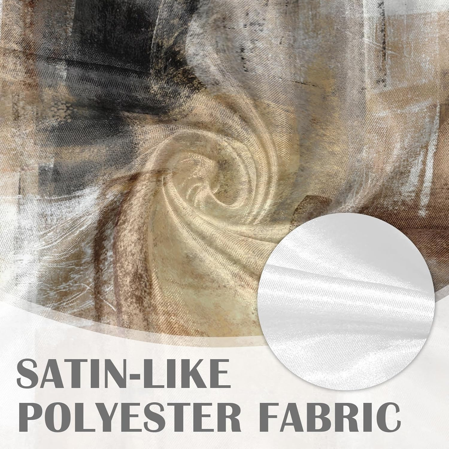 2 Pack Valances Window Treatments, Brown Abstract Modern Art Blackout Drapes Adj
