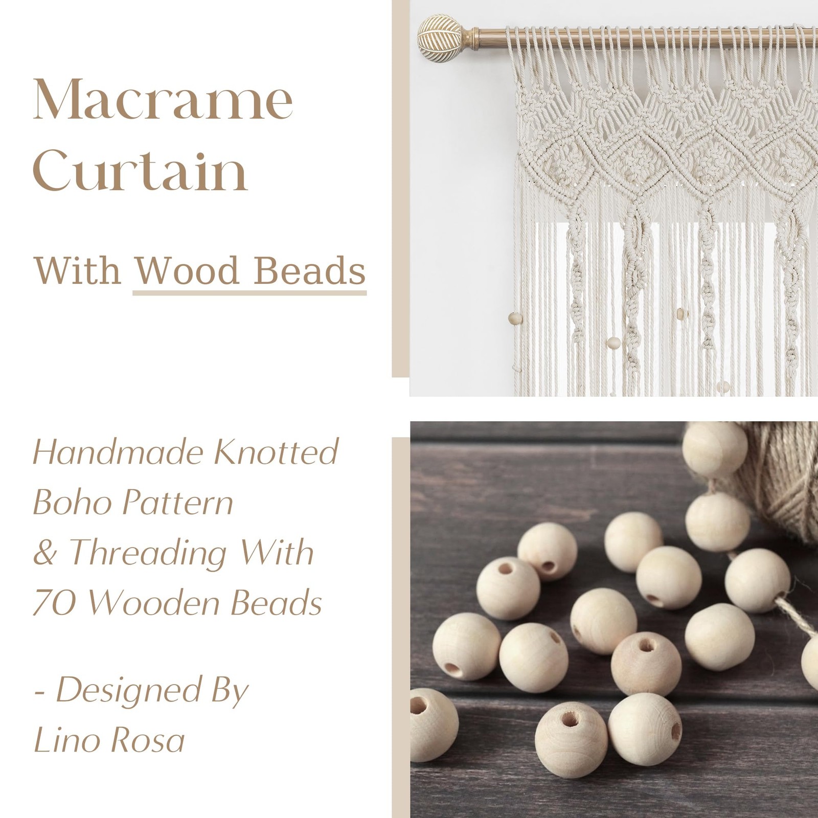 Macrame Curtain Wall Hanging Boho Beaded Tapestry Curtain for Closet Doorway …