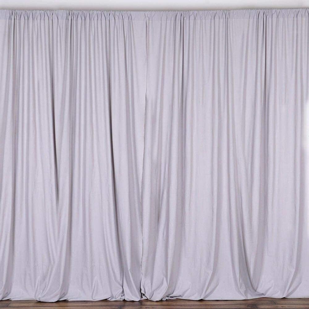 2 pcs 10 feet x 10 feet Polyester Backdrop Drape Curtains Panels – SILVER