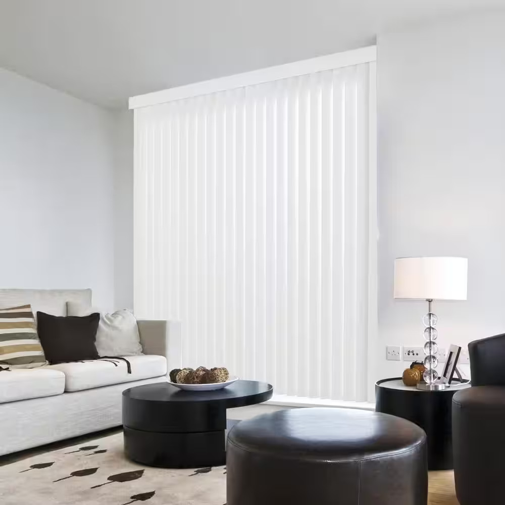 Crown White Cordless Smooth Vertical Louvers (9 Pack) – 3.5 In. W X 84 In. L (Ac