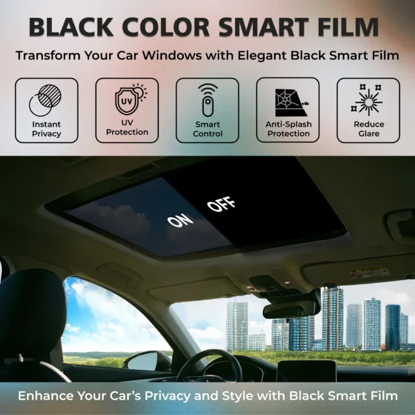 Black PDLC Smart Film Switchable Privacy Window Tint UV Heat Control Film