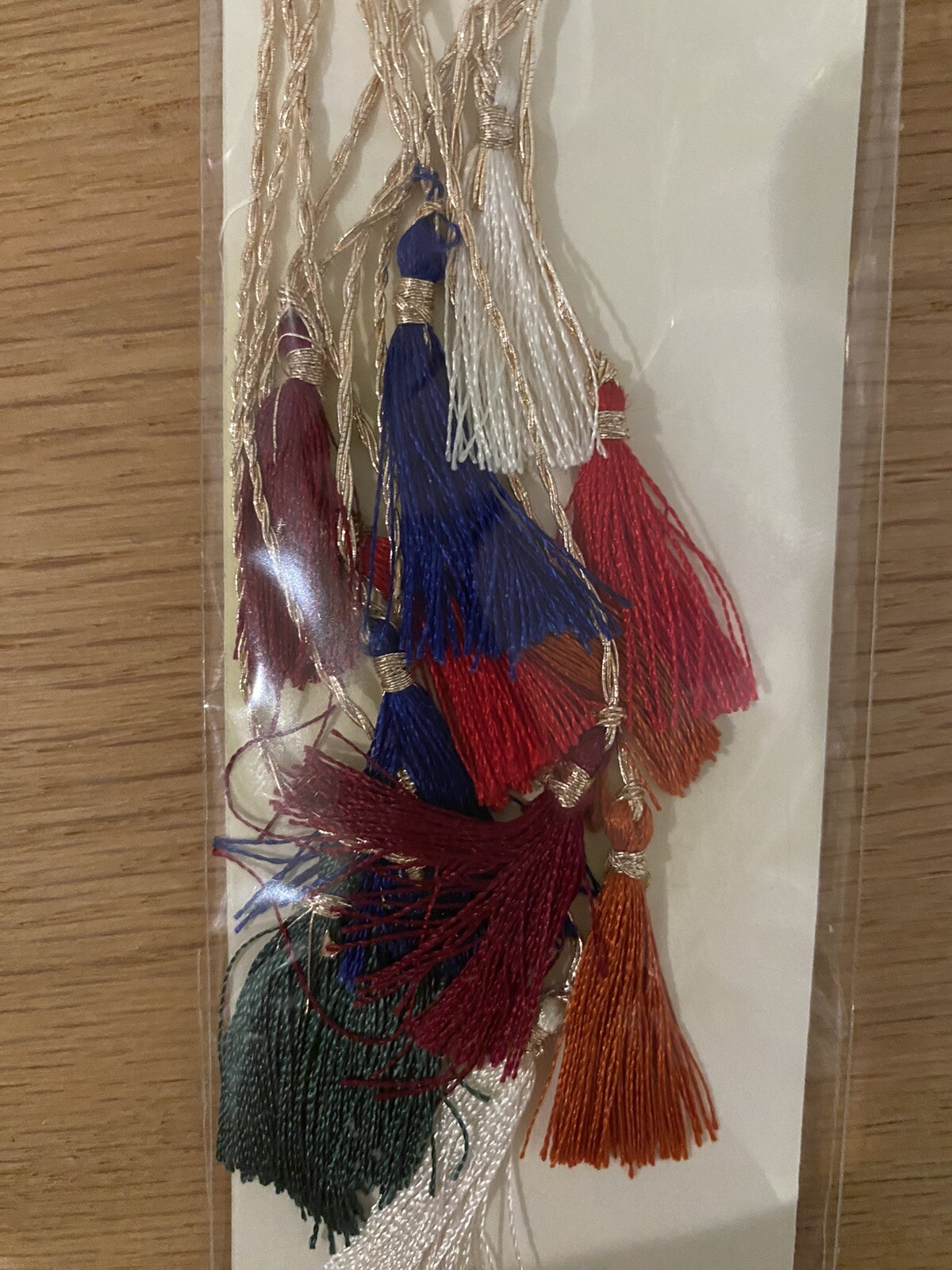 LOT OF 6 ASSORTED METALLIC TASSELS (hand made India)