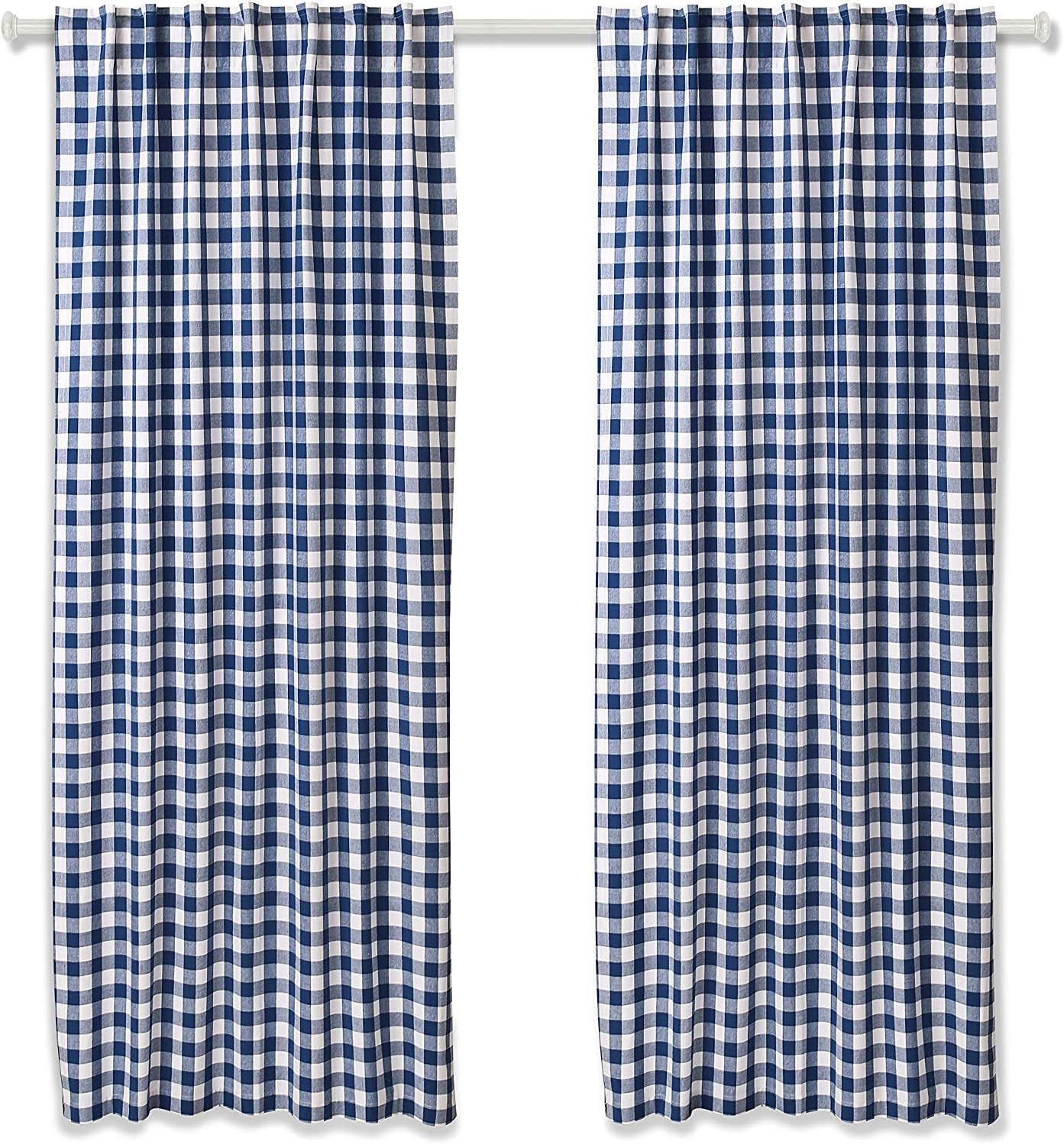 Rod Pocket Curtains 96 Inches Long,Bedroom Curtains 96 Inches Long,Buffalo Check