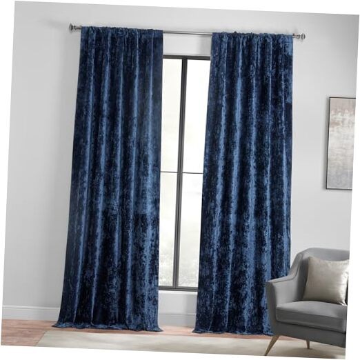 Lush Crush Velvet Curtains – Room 50″W x 84″L (Pack of 1) Sapphire Blue