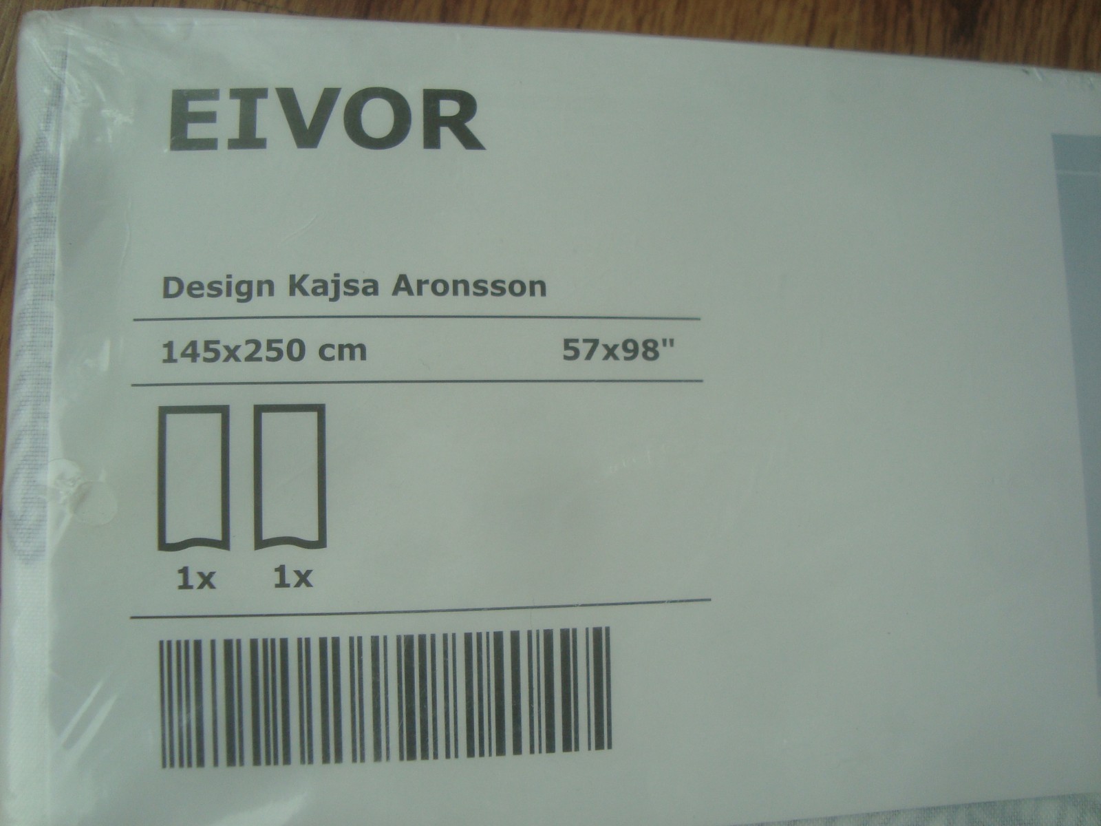 NEW Ikea EIVOR Curtains 2 Panels 57 x 98″ Black White Birds Trees Semi Sheer NIP