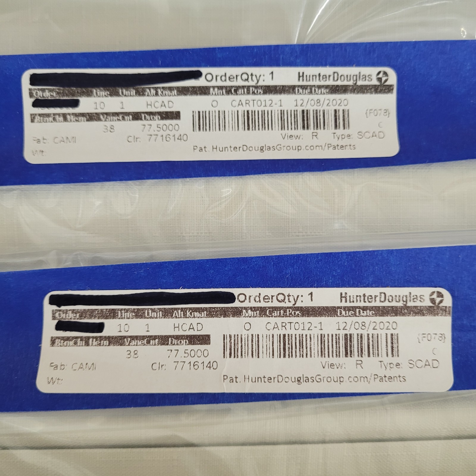 40 Hunter Douglas Cadence Vertical Blind Curved Vanes Slats 77.5″ Long Lot NEW