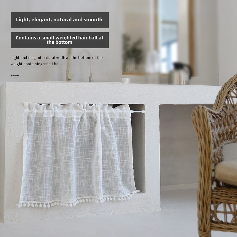 Coarse texture linen curtains