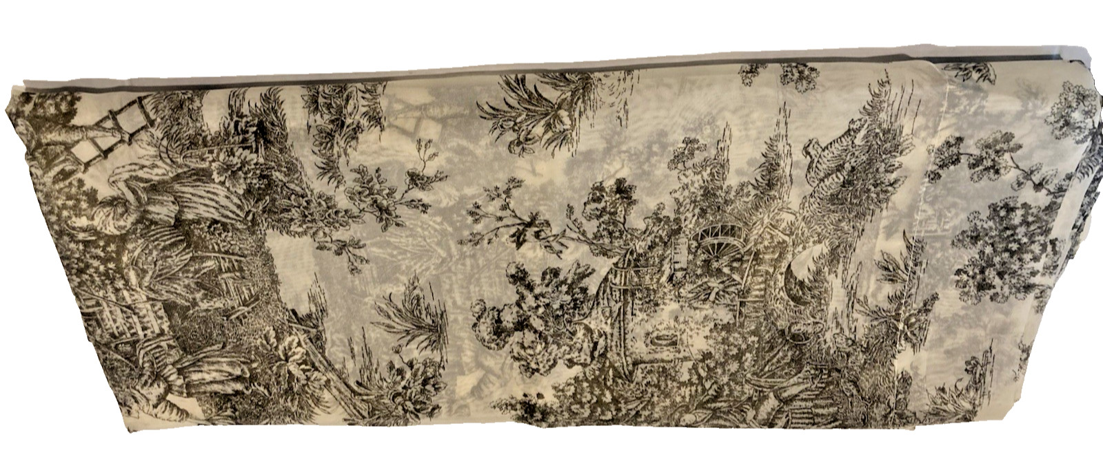 Waverly Black Toile Sheer Drapery Curtain Panel Garden Room French Country 60×84