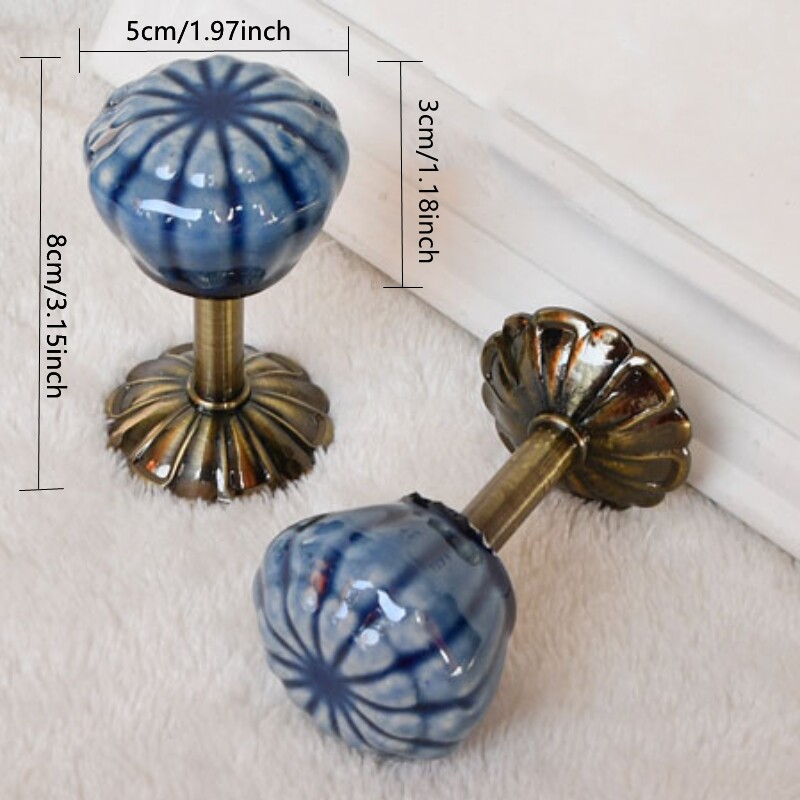 2Pcs Retro Ceramic Curtain Holdbacks Drapery Tieback Hooks for Home Decor Multi