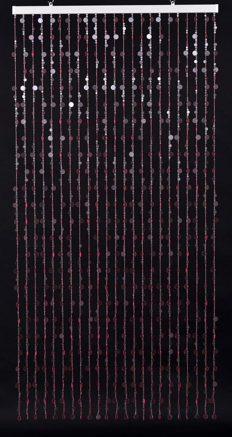 Pink Iridescent Bubble Beaded Curtains for Doorway & Party Decor 3ft x 6ft