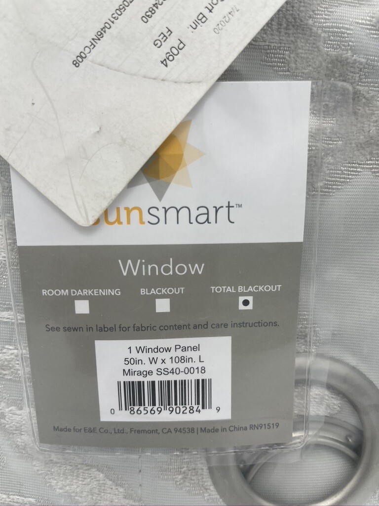 Sunsmart Window Panel One Total Blackout Mirage 50″W X 108″L