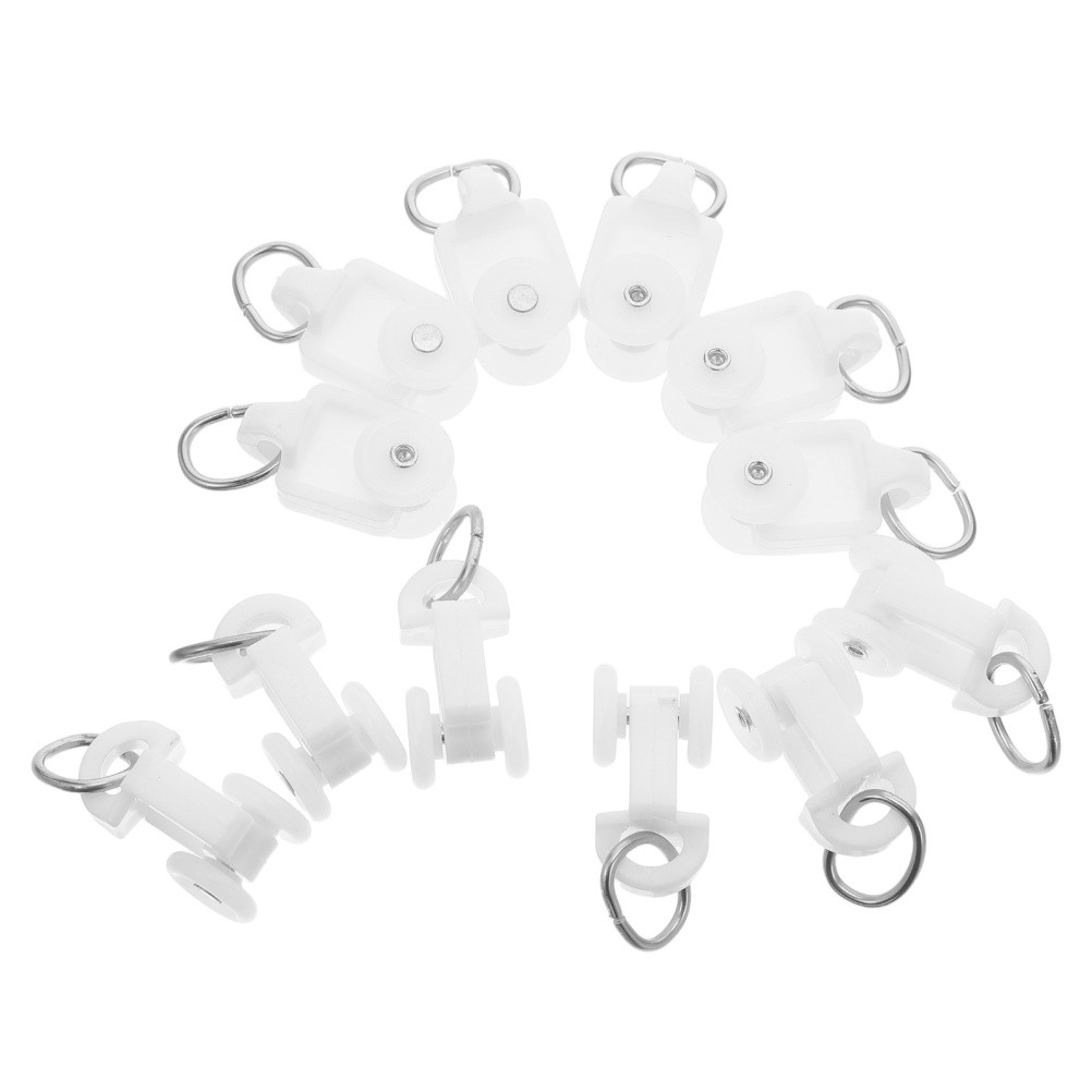100 PCS Dual Wheel Roller Gliders Sliding Door Curtain Track Rail